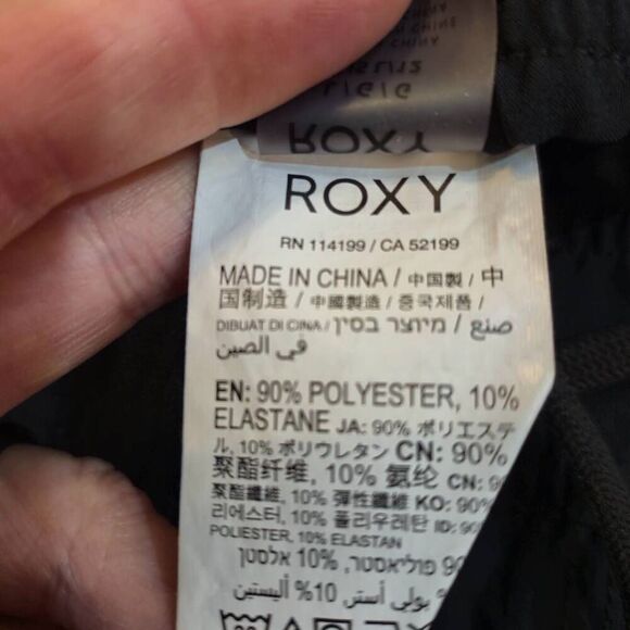 Roxy Women's Black Poly/Spandex Drawstring Athletic Shorts w Pockets - Picture 6 of 7